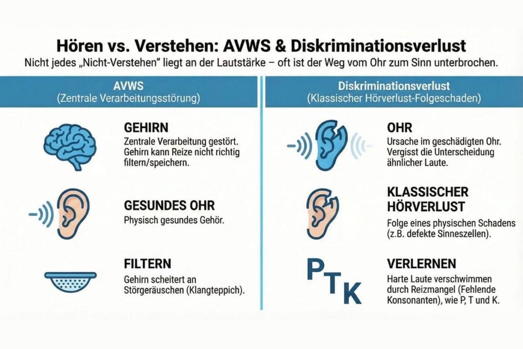 Infografik: Diagnostik von Sprachstörungen und Diskriminationsverlust